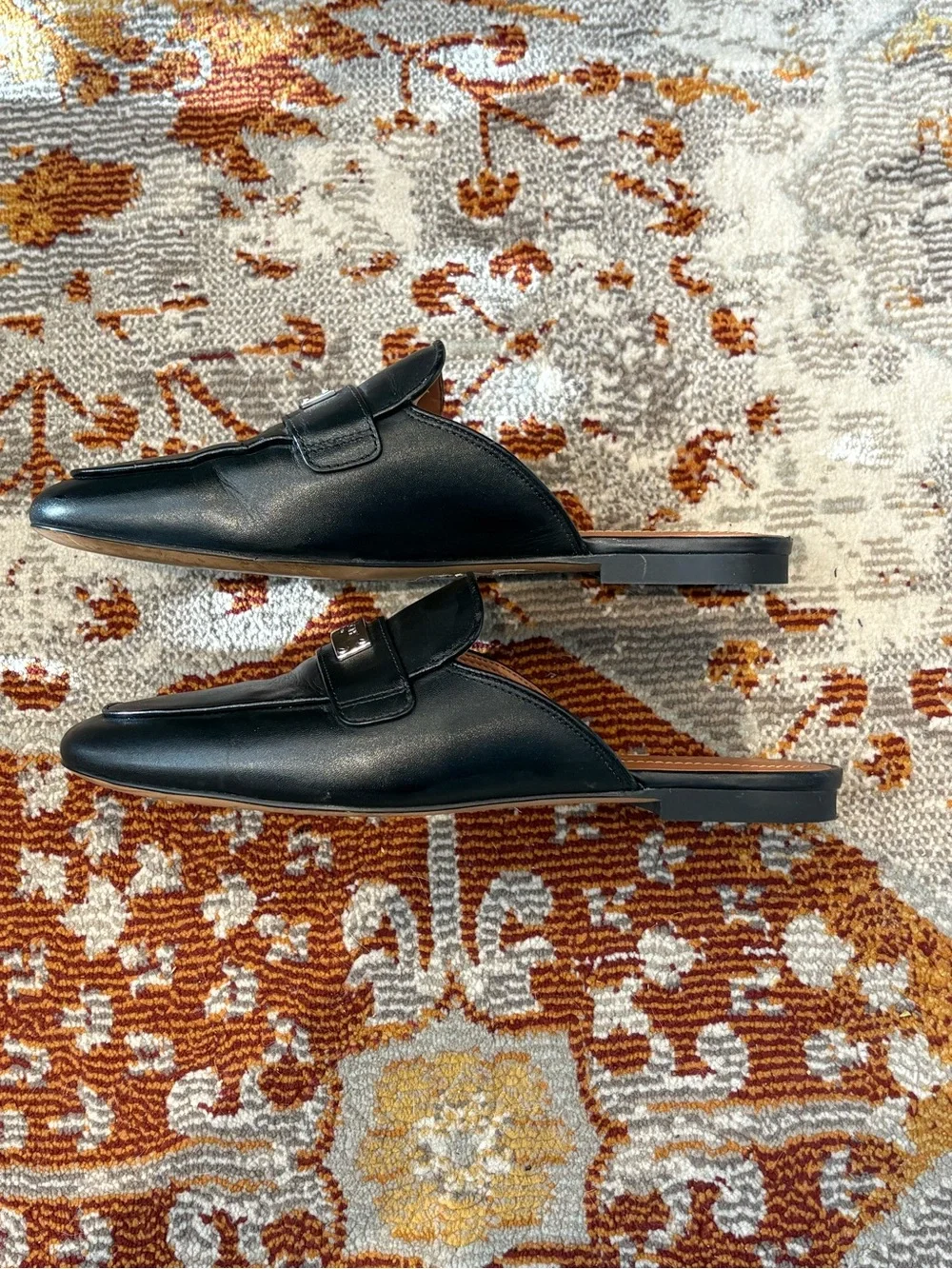 Coach Black Leather Slip-On Loafers with Tan Insole - Picture 5 of 10